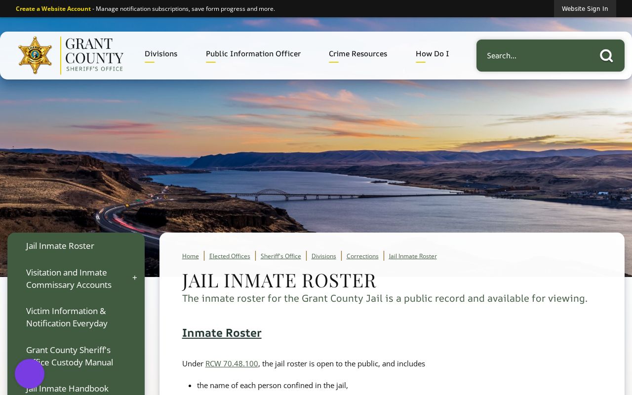 Moses Lake residents directory Grant County jail roster source